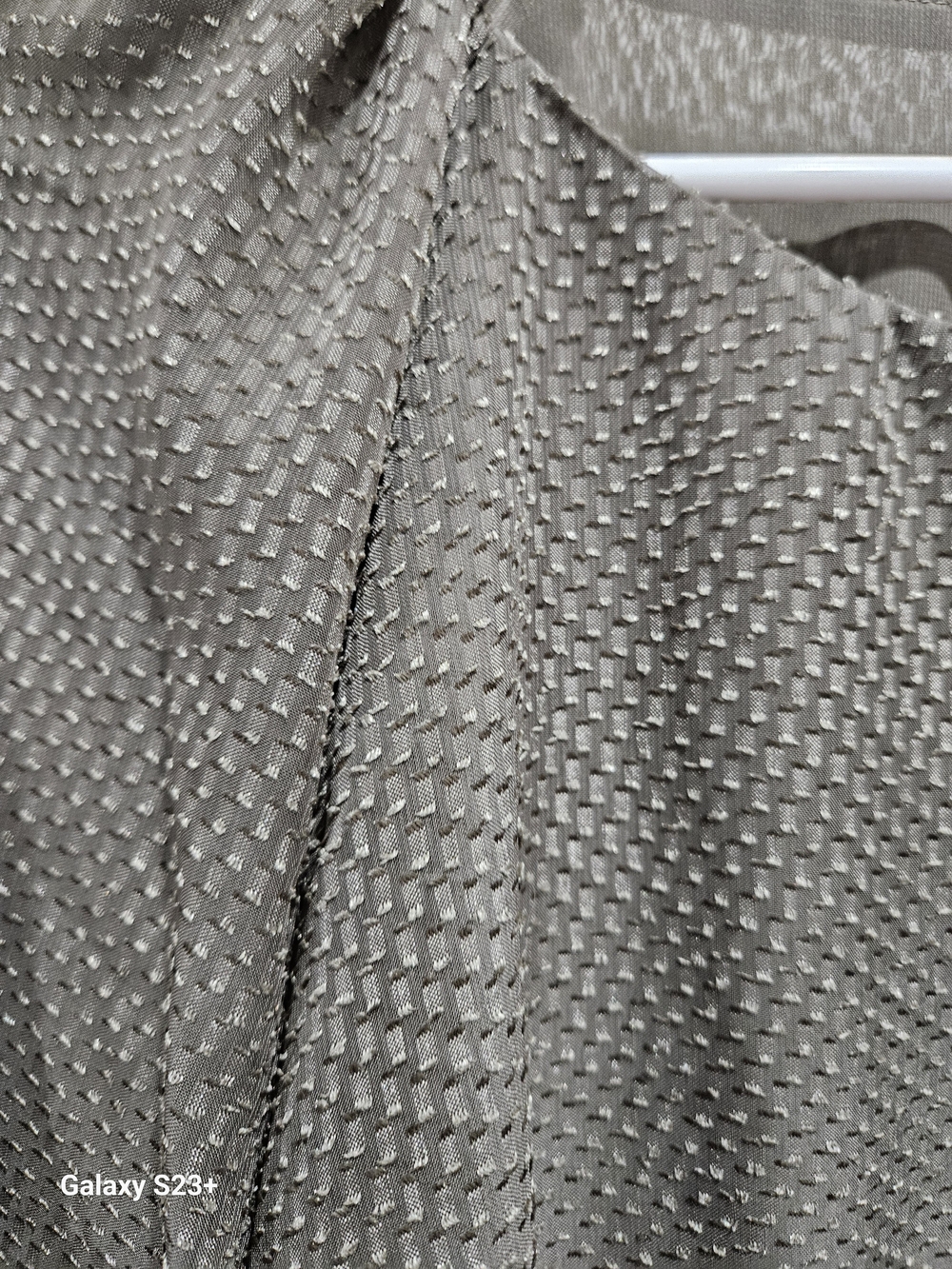 Calvin Klein Olive Textured Balloon Sleeve Blouse - Picture 6 of 6